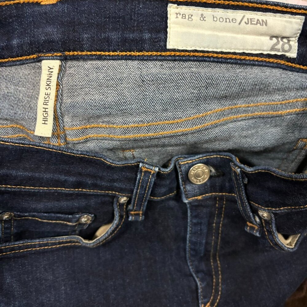 Rag & Bone Womens High Rise Skinny Jeans Size 28 Dark Wash Couleur Heritage - Picture 8 of 10